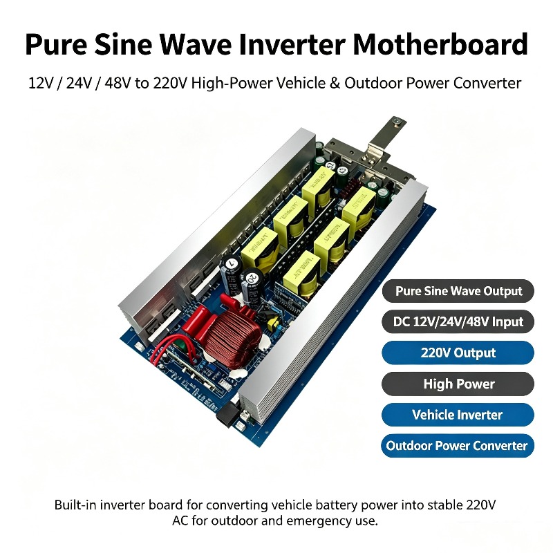 Pure Sine Wave Inverter Board 24V 48V - Reine Sinuswellen-Inverter-Hauptplatine, DC 12V/24V/48V zu AC